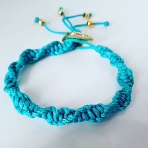 Turquoise Braided Adjustable Cord Bracelet